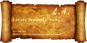 Lerch Annamária névjegykártya